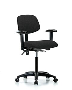 Neta ECOM Fabric Medium Bench Height Chair - Nylon Base Arms Casters