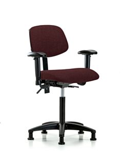 Neta ECOM Fabric Medium Bench Height Chair - Nylon Base Arms Glides