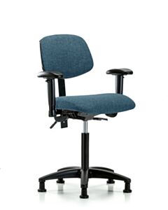 Neta ECOM Fabric Medium Bench Height Chair - Nylon Base Arms Glides