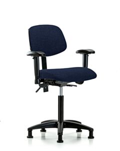 Neta ECOM Fabric Medium Bench Height Chair - Nylon Base Arms Glides