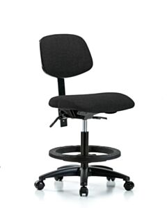Neta ECOM Fabric Medium Bench Height Chair - Nylon Base Tilt Black