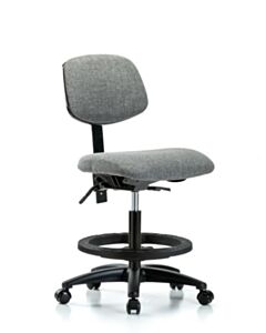Neta ECOM Fabric Medium Bench Height Chair - Nylon Base Tilt Black