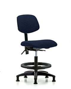 Neta ECOM Fabric Medium Bench Height Chair - Nylon Base Tilt Black