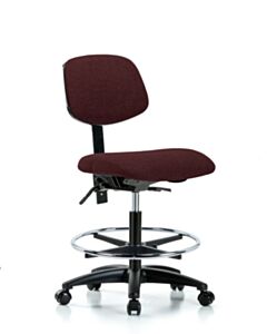 Neta ECOM Fabric Medium Bench Height Chair - Nylon Base Tilt Chrome