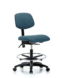 Neta ECOM Fabric Medium Bench Height Chair - Nylon Base Tilt Chrome