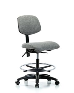 Neta ECOM Fabric Medium Bench Height Chair - Nylon Base Tilt Chrome