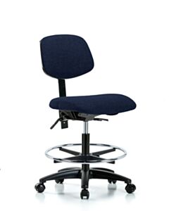Neta ECOM Fabric Medium Bench Height Chair - Nylon Base Tilt Chrome