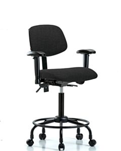 Neta ECOM Fabric Medium Bench Height Chair - Round Tube Base Arms