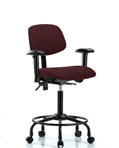 Neta ECOM Fabric Medium Bench Height Chair - Round Tube Base Tilt