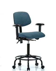 Neta ECOM Fabric Medium Bench Height Chair - Round Tube Base Tilt