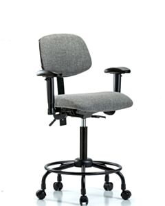 Neta ECOM Fabric Medium Bench Height Chair - Round Tube Base Tilt