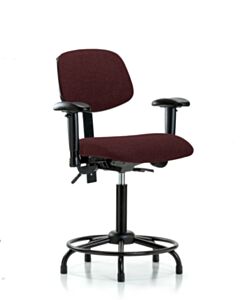 Neta ECOM Fabric Medium Bench Height Chair - Round Tube Base Tilt