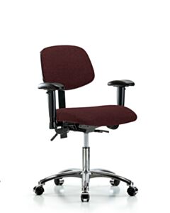Neta ECOM Fabric Desk Height Chair - Chrome Base Arms Chrome Casters