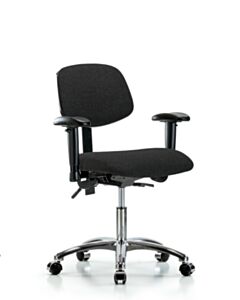Neta ECOM Fabric Desk Height Chair - Chrome Base Arms Chrome Casters