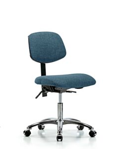 Neta ECOM Fabric Desk Height Chair - Chrome Base Tilt Chrome Casters