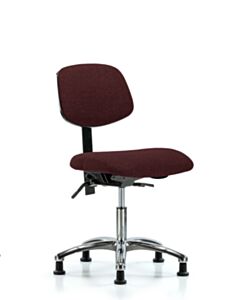 Neta ECOM Fabric Desk Height Chair - Chrome Base Tilt Glides Burgundy