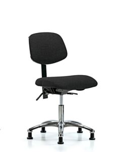 Neta ECOM Fabric Desk Height Chair - Chrome Base Tilt Glides Black