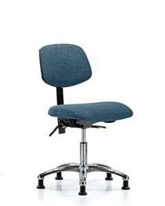 Neta ECOM Fabric Desk Height Chair - Chrome Base Tilt Glides Blue