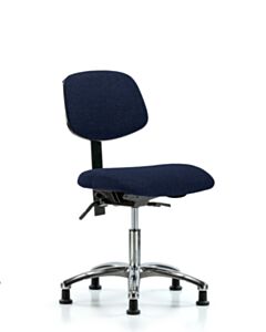 Neta ECOM Fabric Desk Height Chair - Chrome Base Tilt Glides Navy