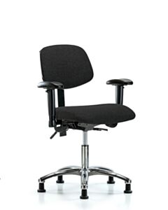Neta ECOM Fabric Desk Height Chair - Chrome Base Tilt Arms Glides