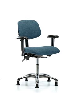 Neta ECOM Fabric Desk Height Chair - Chrome Base Tilt Arms Glides