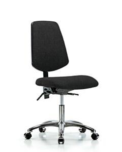 Neta ECOM Fabric Desk Height Chair - Medium Back Chrome Base Chrome