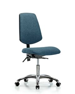 Neta ECOM Fabric Desk Height Chair - Medium Back Chrome Base Chrome