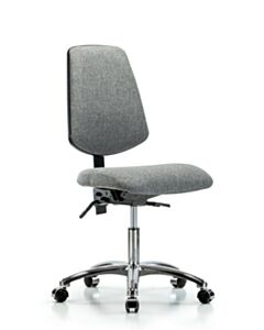 Neta ECOM Fabric Desk Height Chair - Medium Back Chrome Base Chrome