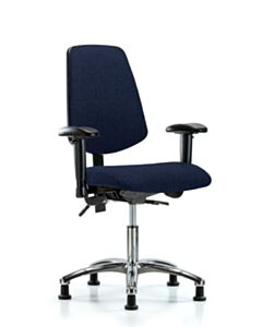 Neta ECOM Fabric Desk Height Chair - Medium Back Chrome Base Arms