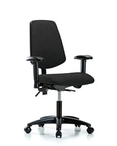 Neta ECOM Fabric Desk Height Chair - Medium Back Nylon Base Arms