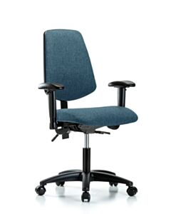 Neta ECOM Fabric Desk Height Chair - Medium Back Nylon Base Arms