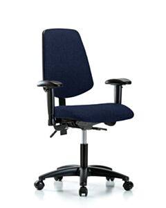 Neta ECOM Fabric Desk Height Chair - Medium Back Nylon Base Arms