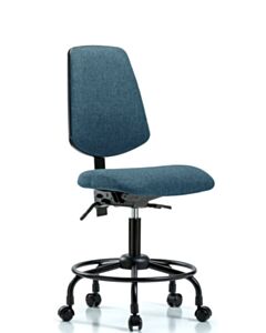 Neta ECOM Fabric Desk Height Chair - Medium Back Round Tube Base