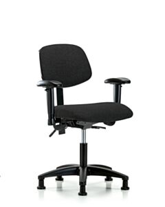 Neta ECOM Fabric Desk Height Chair - Nylon Base Arms Glides Black