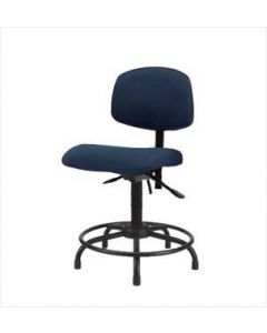 Neta ECOM Fabric Desk Height Chair - Round Tube Base Glides Blue