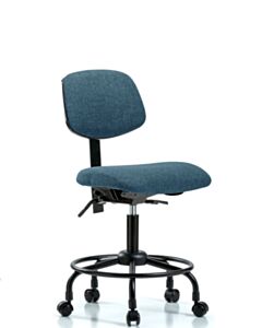Neta ECOM Fabric Desk Height Chair - Round Tube Base Tilt Casters
