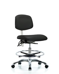 Neta ECOM Esd/Clean Room Medium Bench Height Chair - Chrome Base Chrome