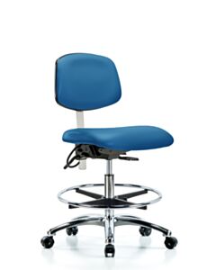 Neta ECOM Esd/Clean Room Medium Bench Height Chair - Chrome Base Chrome