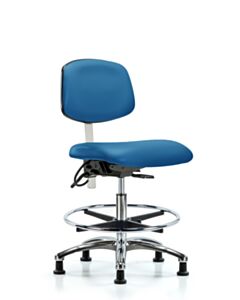 Neta ECOM Esd/Clean Room Medium Bench Height Chair - Chrome Base Chrome