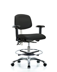 Neta ECOM Esd/Clean Room Medium Bench Height Chair - Chrome Base Arms