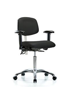 Neta ECOM Esd/Clean Room Medium Bench Height Chair - Chrome Base Arms