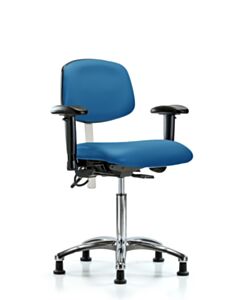 Neta ECOM Esd/Clean Room Medium Bench Height Chair - Chrome Base Arms