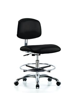 Neta ECOM Esd/Clean Room Vinyl Medium Bench Height Chair - Chrome Base