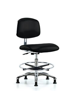 Neta ECOM Esd/Clean Room Vinyl Medium Bench Height Chair - Chrome Base