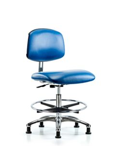 Neta ECOM Esd/Clean Room Vinyl Medium Bench Height Chair - Chrome Base