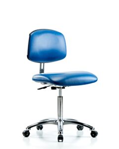 Neta ECOM Esd/Clean Room Vinyl Medium Bench Height Chair - Chrome Base