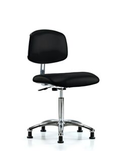 Neta ECOM Esd/Clean Room Vinyl Medium Bench Height Chair - Chrome Base