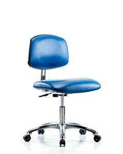 Neta ECOM Esd/Clean Room Vinyl Desk Height Chair - Chrome Base ESD