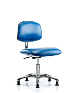 Neta ECOM Esd/Clean Room Vinyl Desk Height Chair - Chrome Base Glides