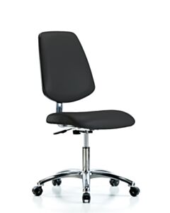 Neta ECOM Esd/Clean Room Vinyl Desk Height Chair - Medium Back Chrome